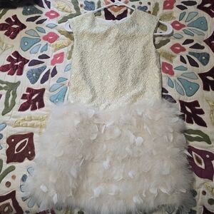 Halabaloo Cream and White Formal Kids Dress